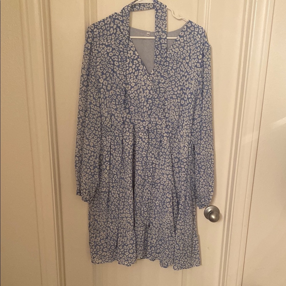 Blue Patterned Kids Dress